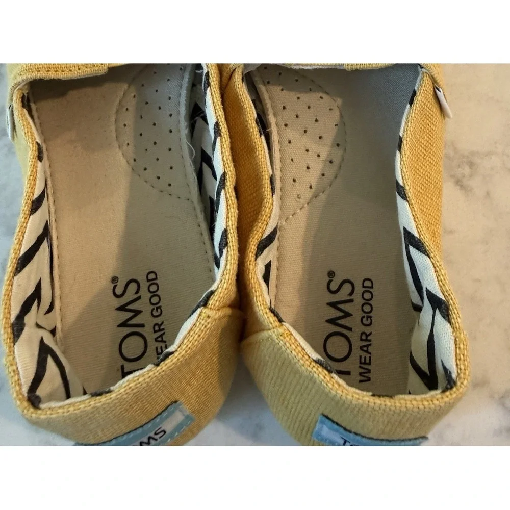 TOMS Alpargata Heritage Eco Women's‎ Slip On Canvas Shoes Yellow Flats Size 7